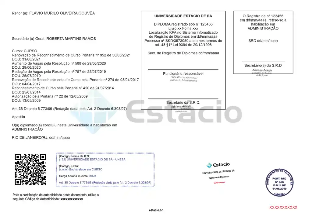 Verso do Diploma